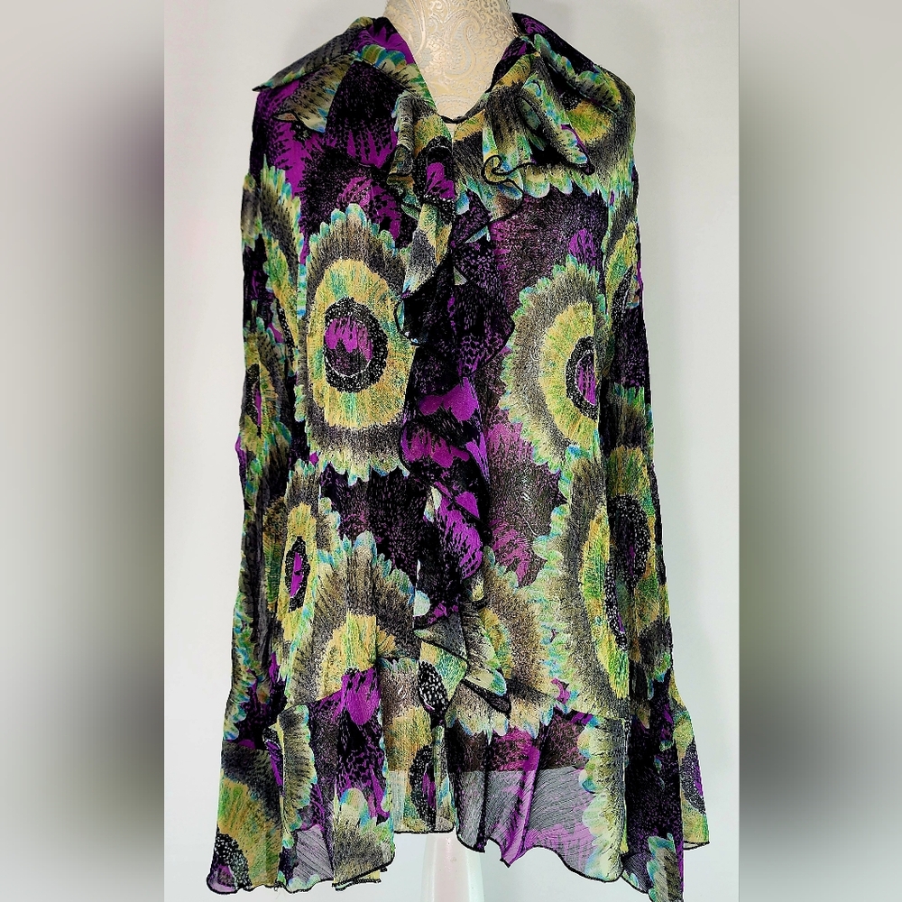Michael F. shear ruffle blouse